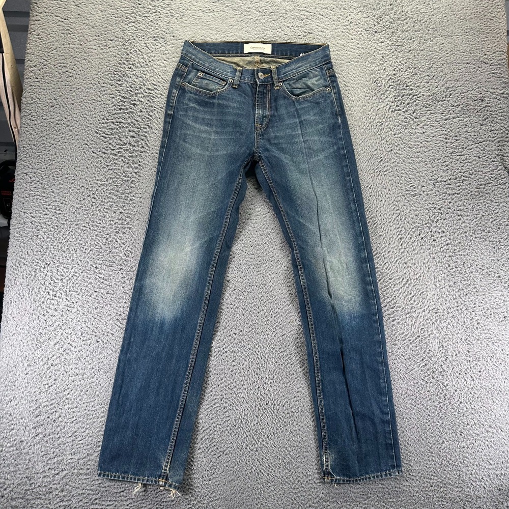 Dressmann Nevada Jeans Mens 30x32 Blue Cotton Denim Straight Leg Faded Workwear